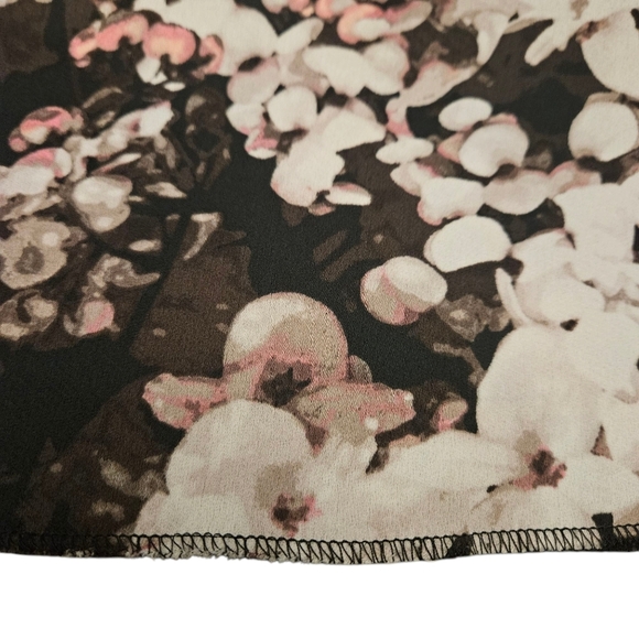 Banana Republic Sheath Dress Black Floral Sleeveless V Neck Zip Back 2 - Picture 7 of 10
